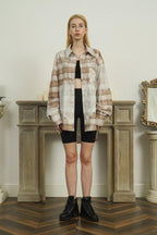Empty Reference Faded Plaid Long Sleeve Shirt