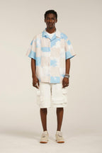 Empty Reference Checkered Sky Print Cuban Shirt