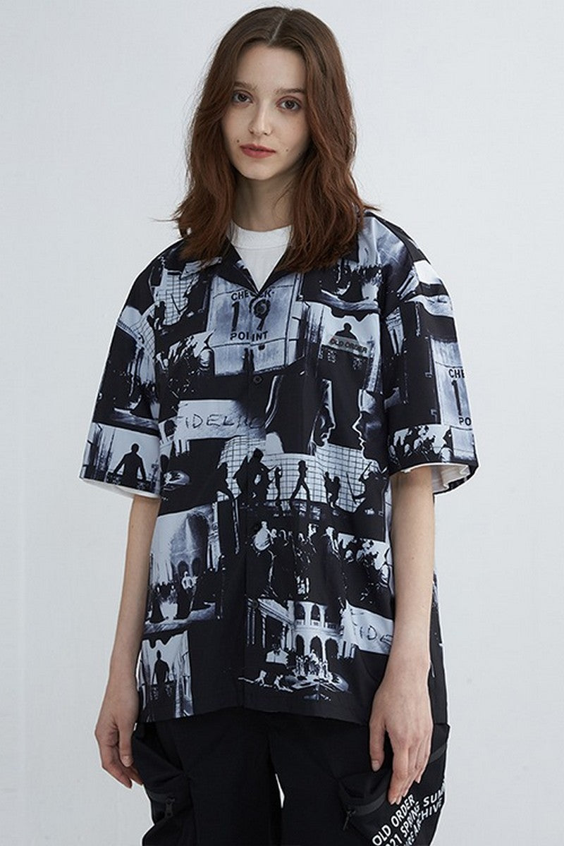 Old Order Movie Print Cuban Shirt