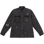 Old Order Butterflies Embroidered Jeans Jacket