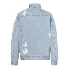 Old Order Embroidered Butterflies Washed Jeans Jacket