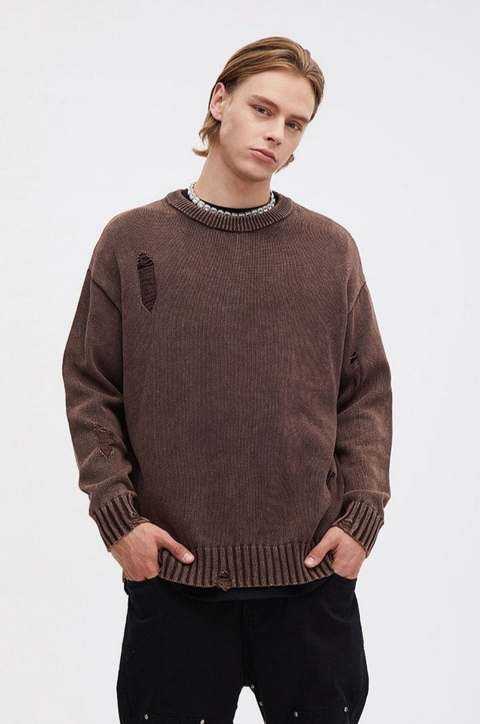 CZ Distressed Retro Sweater