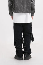 CZ Washed Ripped Jeans