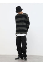 Striped Distressed Sweater