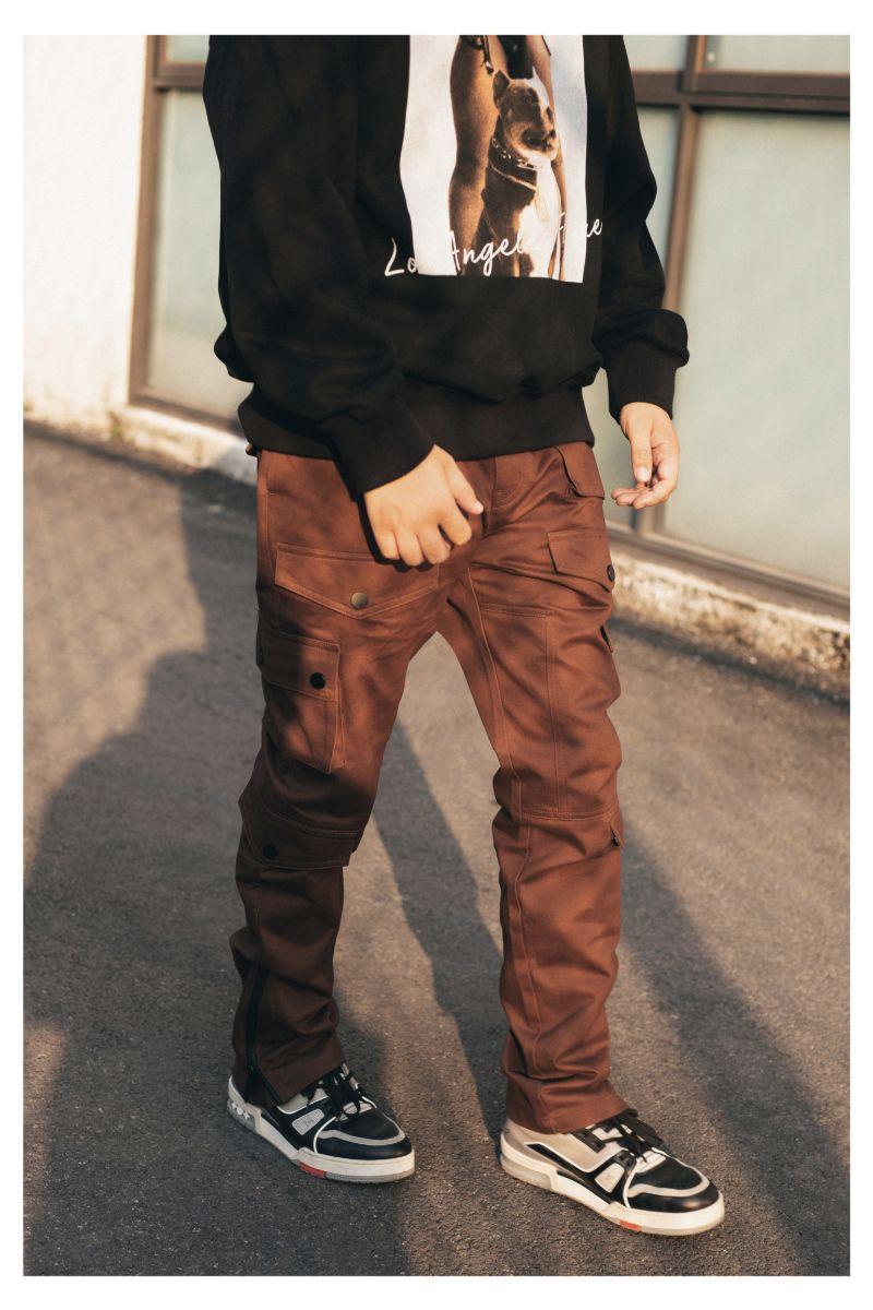 Antidote Brown Multi Pocket Adjustable Trousers