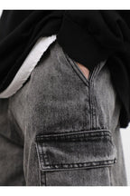 CZ Dark Buttons Cargo Jeans