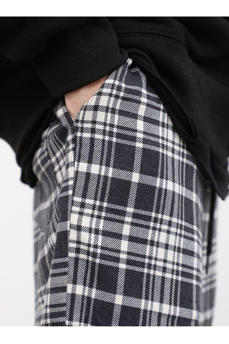 CZ Plaid Loose Straight Trousers