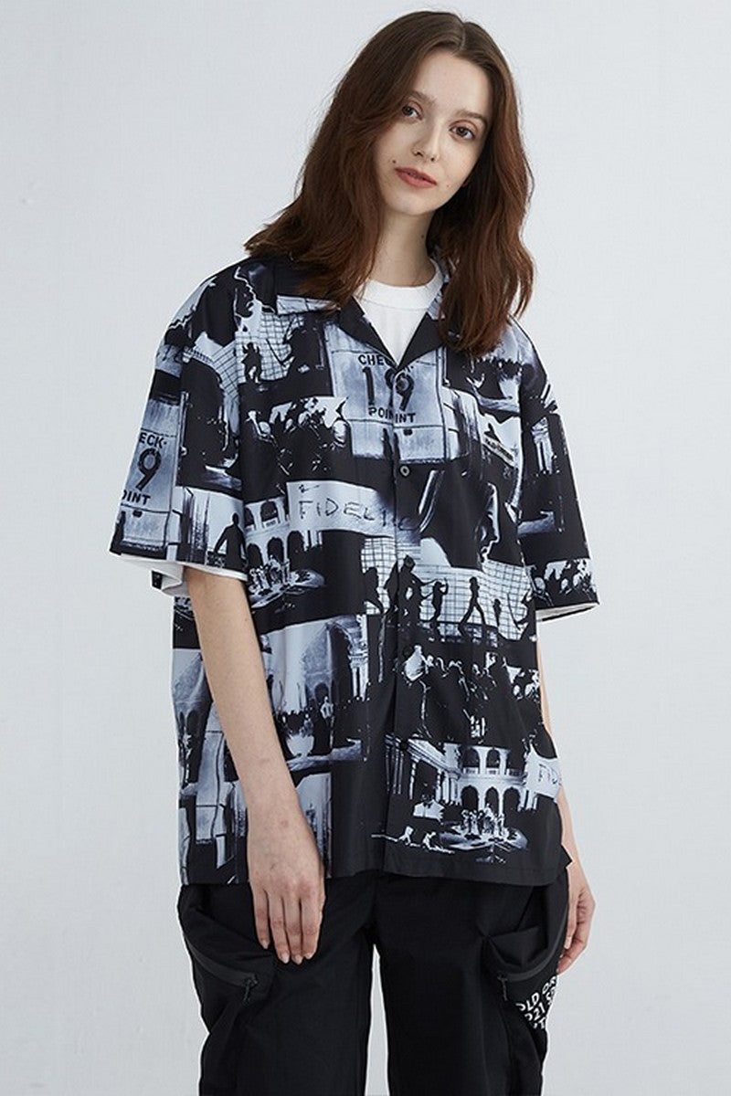 Old Order Movie Print Cuban Shirt