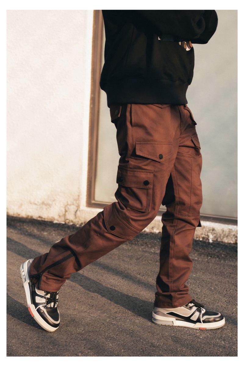 Antidote Brown Multi Pocket Adjustable Trousers