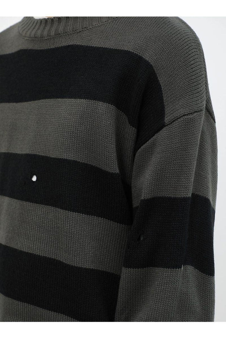 Striped Distressed Sweater