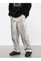 CZ Washed Ink Stained Loose Jeans
