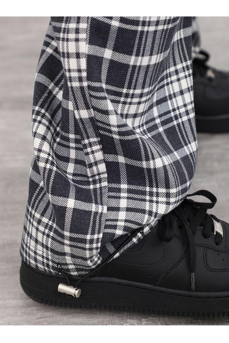 CZ Plaid Loose Straight Trousers