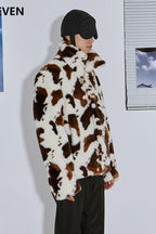 Mix7 Cow Pattern Sherpa Coat