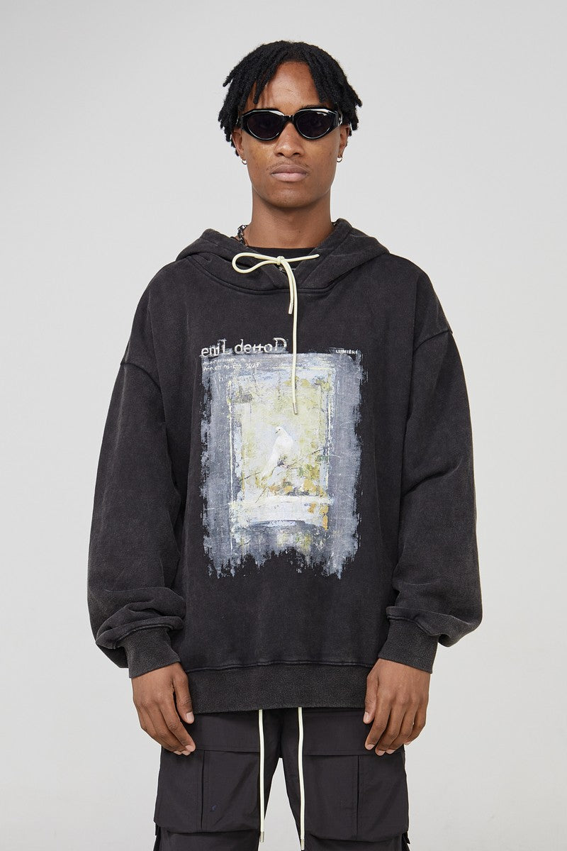 STEEPC Oil Painting Loose Hoodie