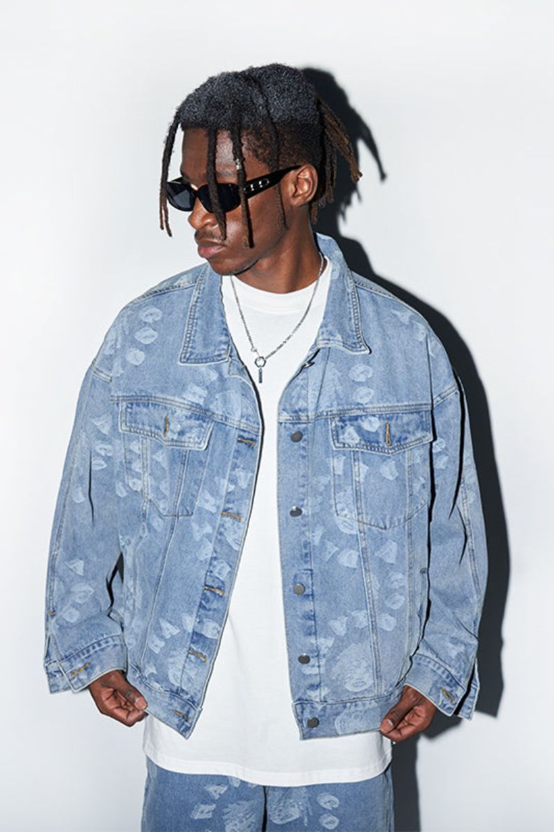 H/C 3D Circles All Over Jeans Jacket