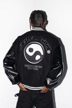 H/C Ying-Yang Embroidered Logo Varsity Jacket