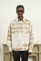 Empty Reference Faded Plaid Long Sleeve Shirt