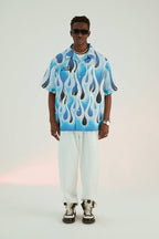 Empty Reference Flame Gradient Logo Cuban Shirt