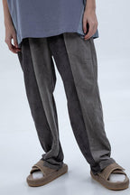 Center of Rotation Suede Stitched Loose Pants