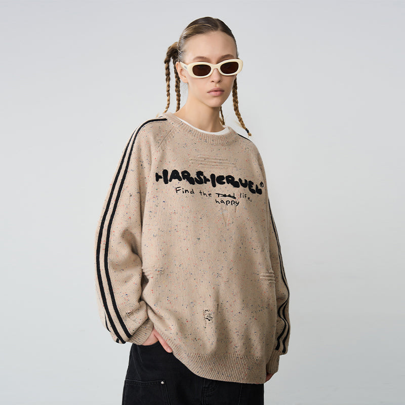 Embroidered Knit Logo Sweater