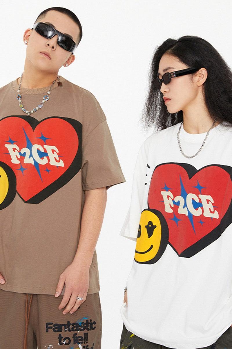 F2CE Foam Print Smiley Logo Tee