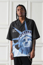 Statue of Liberty printed Cuban Shirt