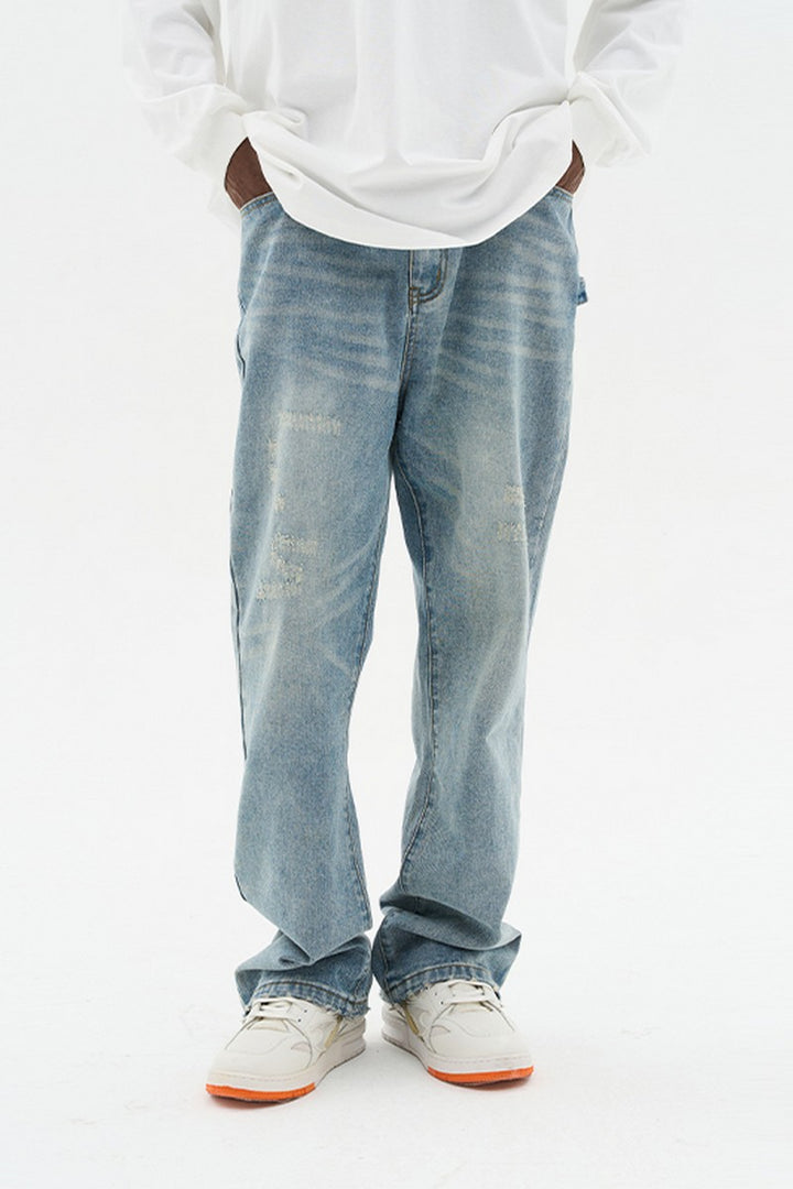 H/C Micro Flared Distressed Jeans