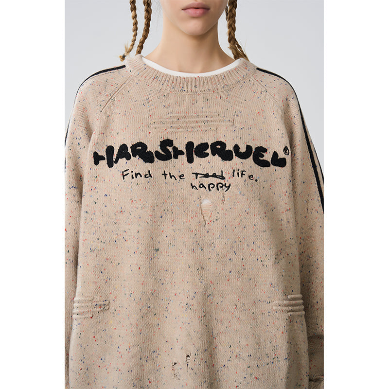 Embroidered Knit Logo Sweater