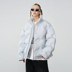 3D Embossed Logo Stand Up Collar Down Jacket