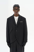 Asymmetric Pocket Deconstructed Suit jacket