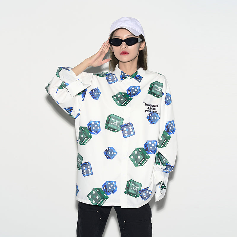 H/C 3D Dice Full Print L/S Shirt