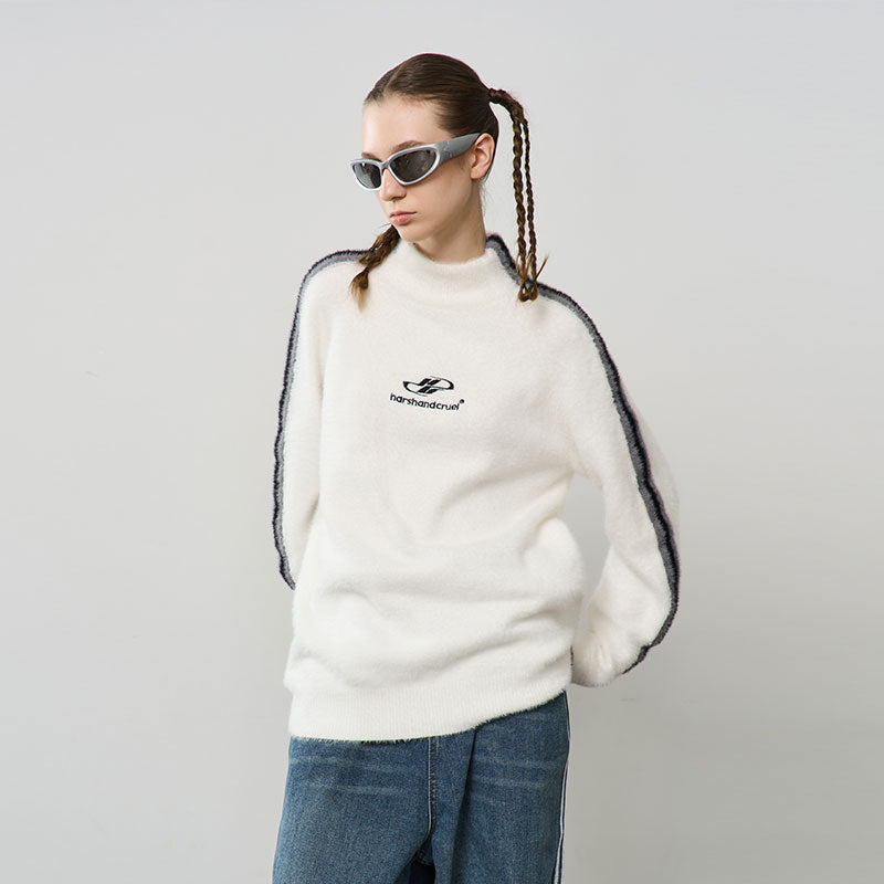 Striped Mohair Logo Sweater
