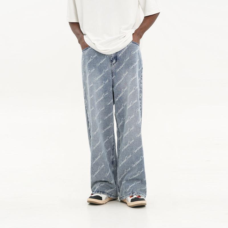 All Over Logo Printed Jeans