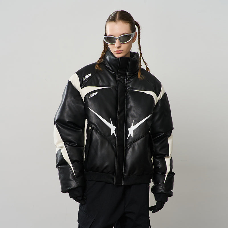 Shooting Stars Leather Down Jacket