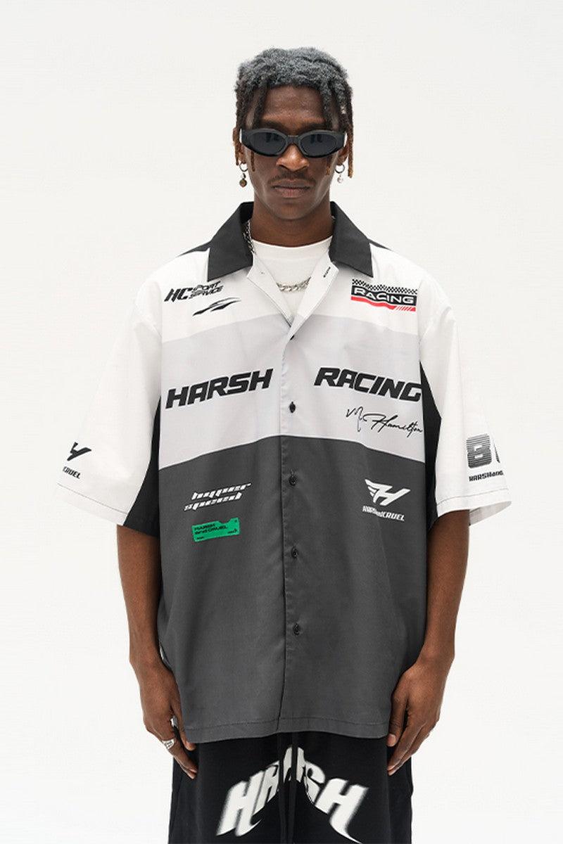 H/C Colorblock Logo Racing Printed Shirt
