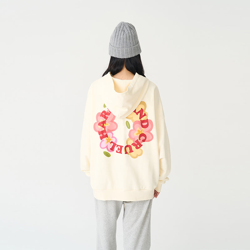 Handpainted Flowers Ring Printed Sweater