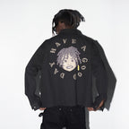 H/C Cartoon Face Foam Print Jacket