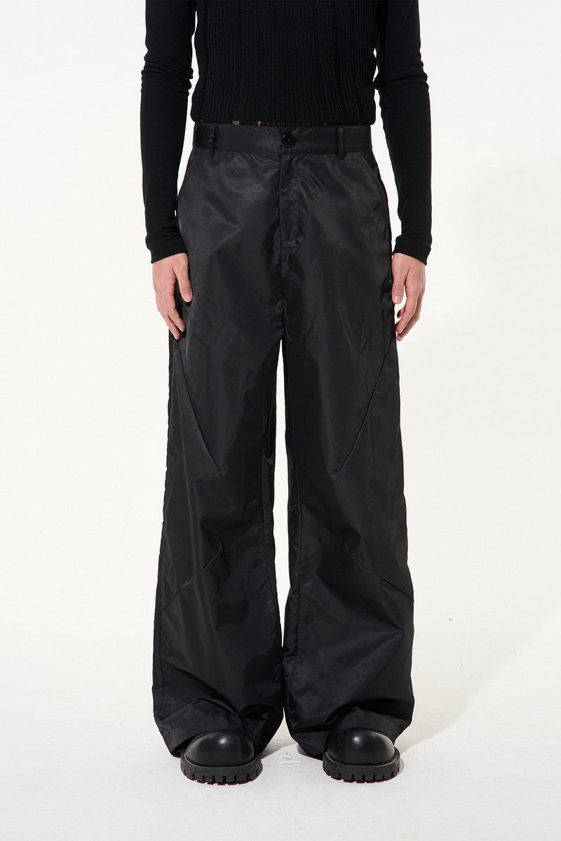 Nylon Straight Trousers