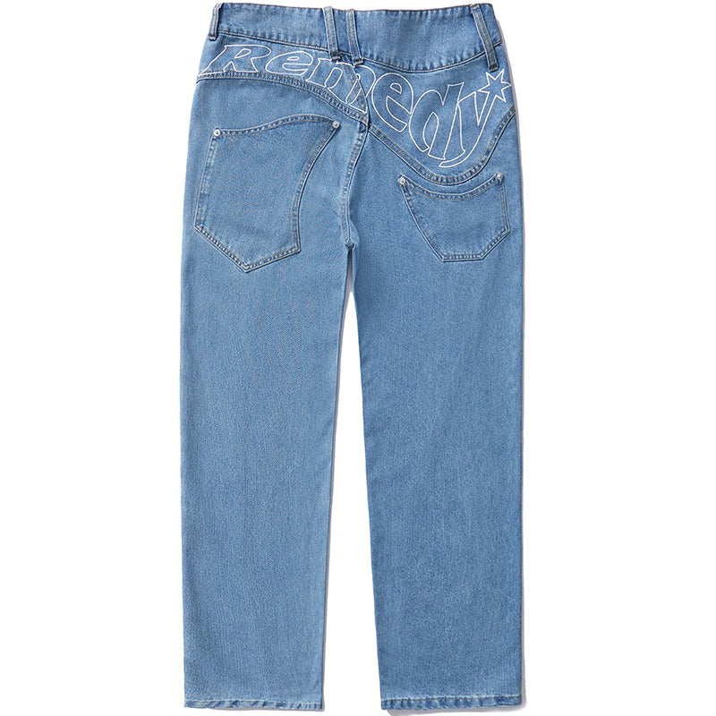 RMY Logo Irregular Jeans