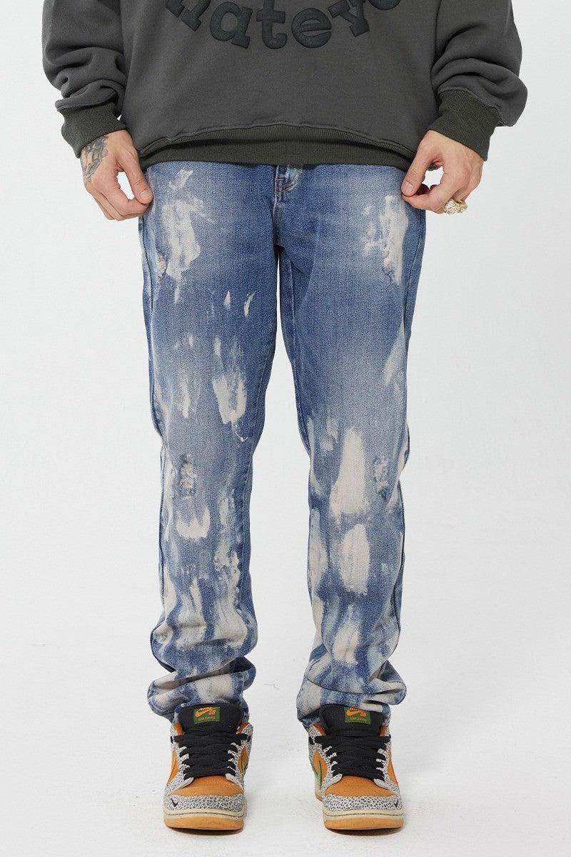Retro Ink Washed Distressed Jeans