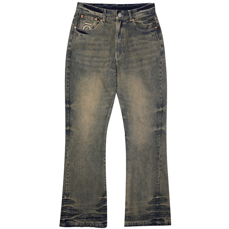 OO Washed Logo Flared Jeans