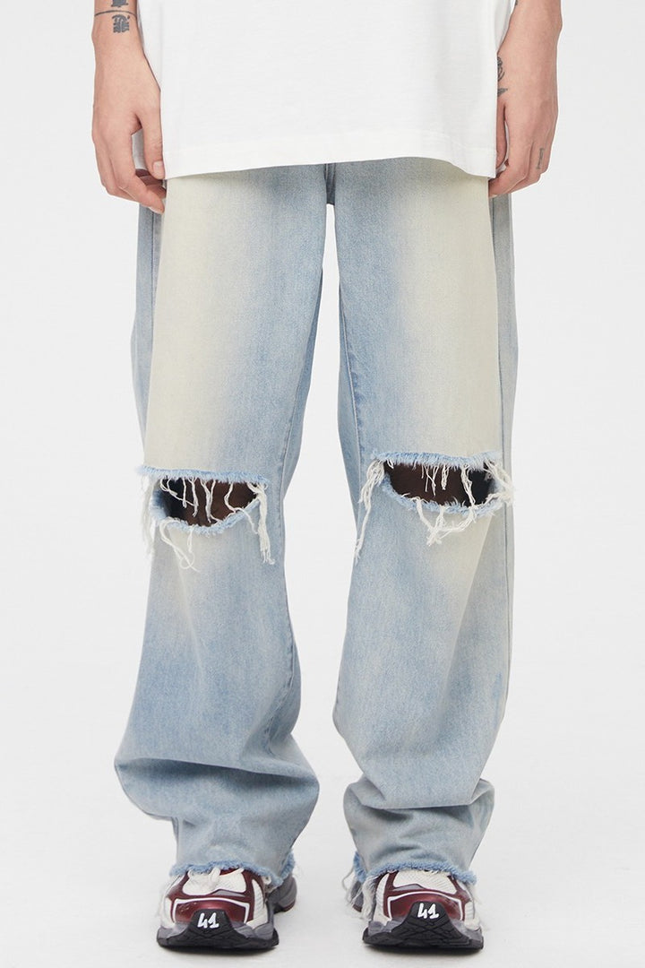 Ripped Loose Flared Jeans