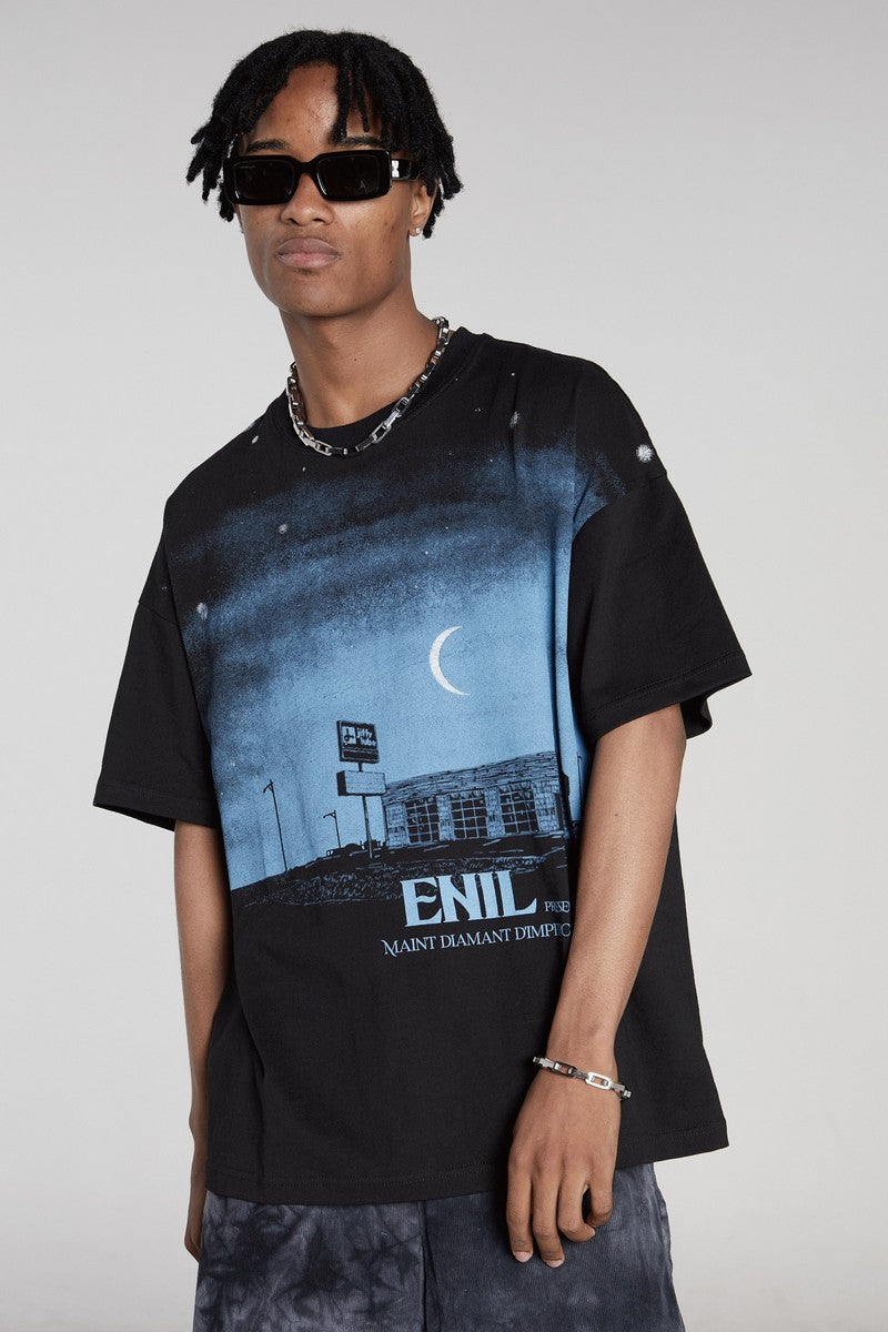STEEPC Gas Station Night Print Tee