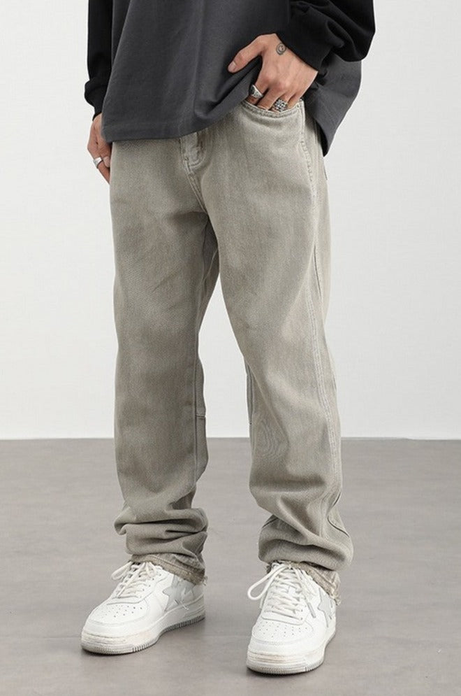 Washed Gray Loose Jeans - EU Only