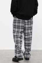 CZ Plaid Loose Straight Trousers
