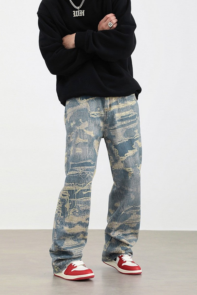 Distressed Patches Loose Denim