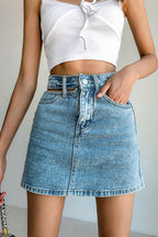 CZ Cut Jeans Skirt