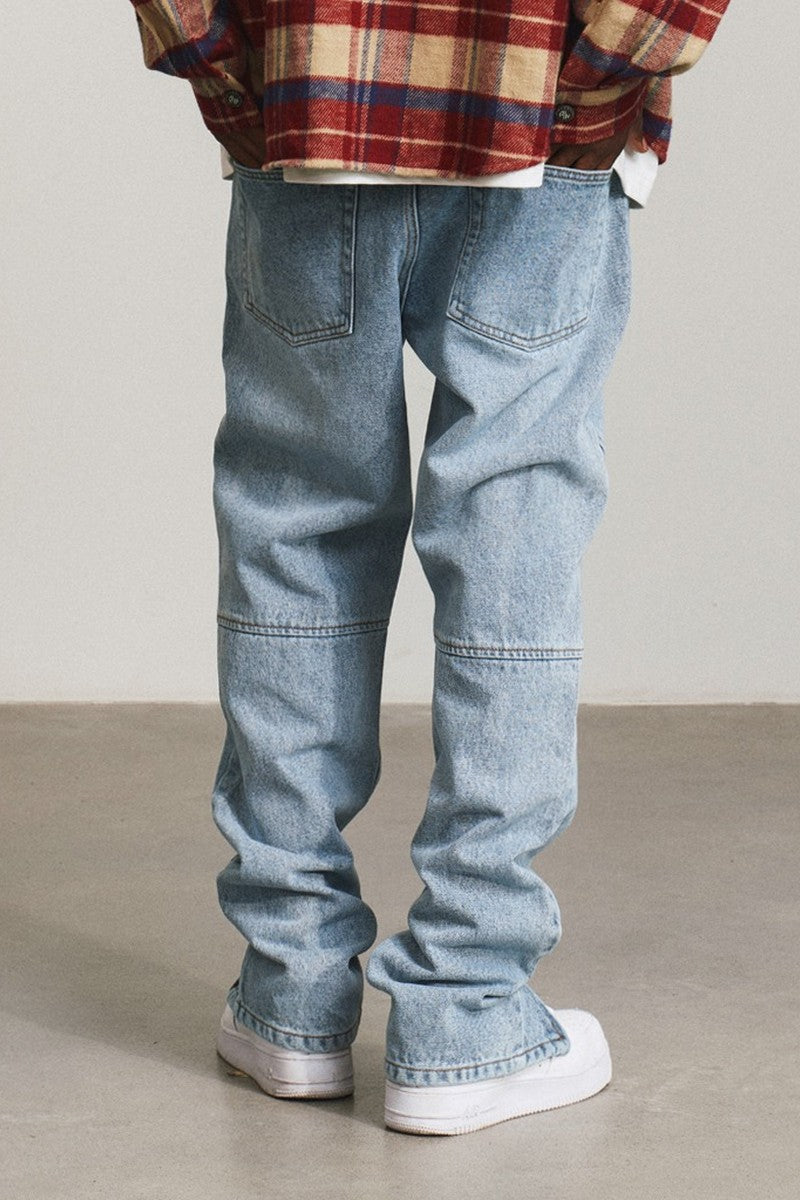 Washed Zipper Denim