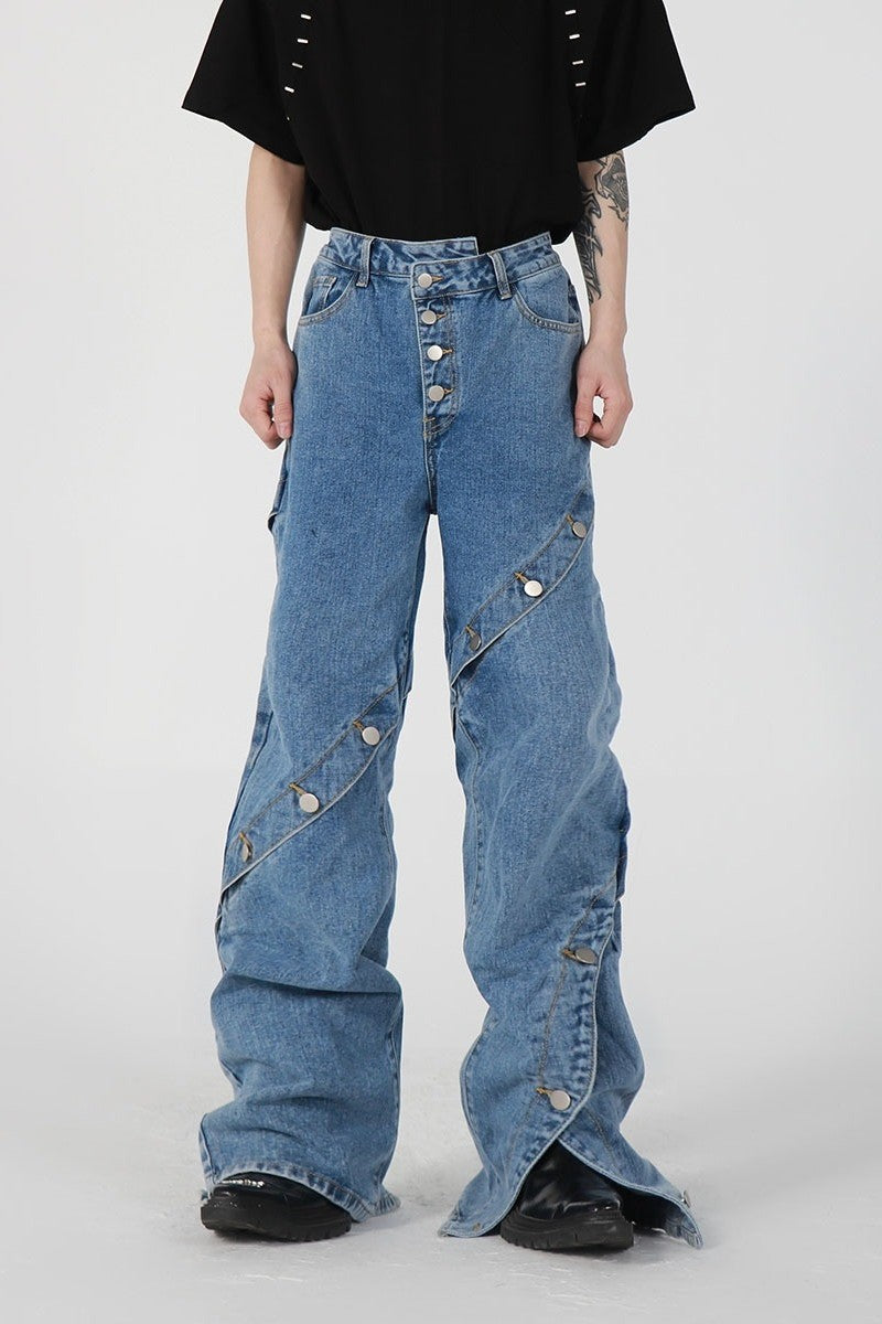 Button Loose Straight Denim - US Only