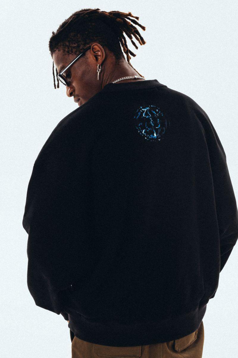 Antidote Blue Flame Skull Sweater